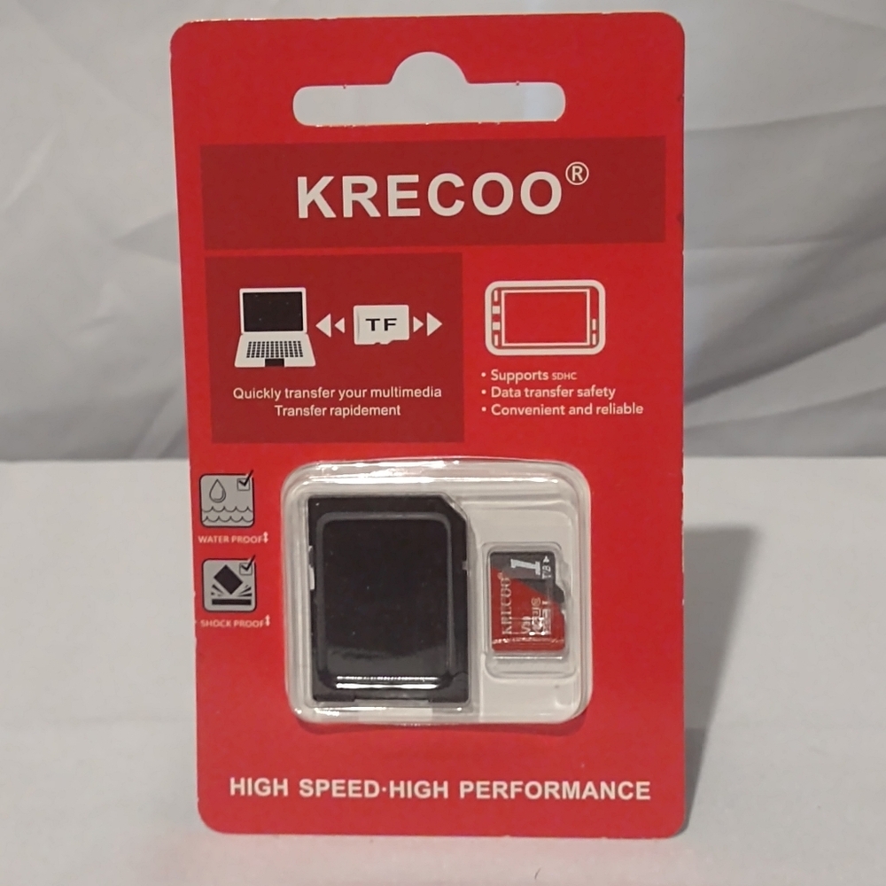 🍋 NWOT KRECOO High Speed Memory Card with Adapter 1TB Red Black White